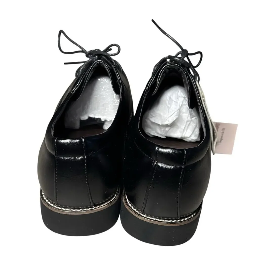 Mens Classic Black Oxford Dress Shoes Lace-Up Faux Leather Formal Shoes Sz 14/15